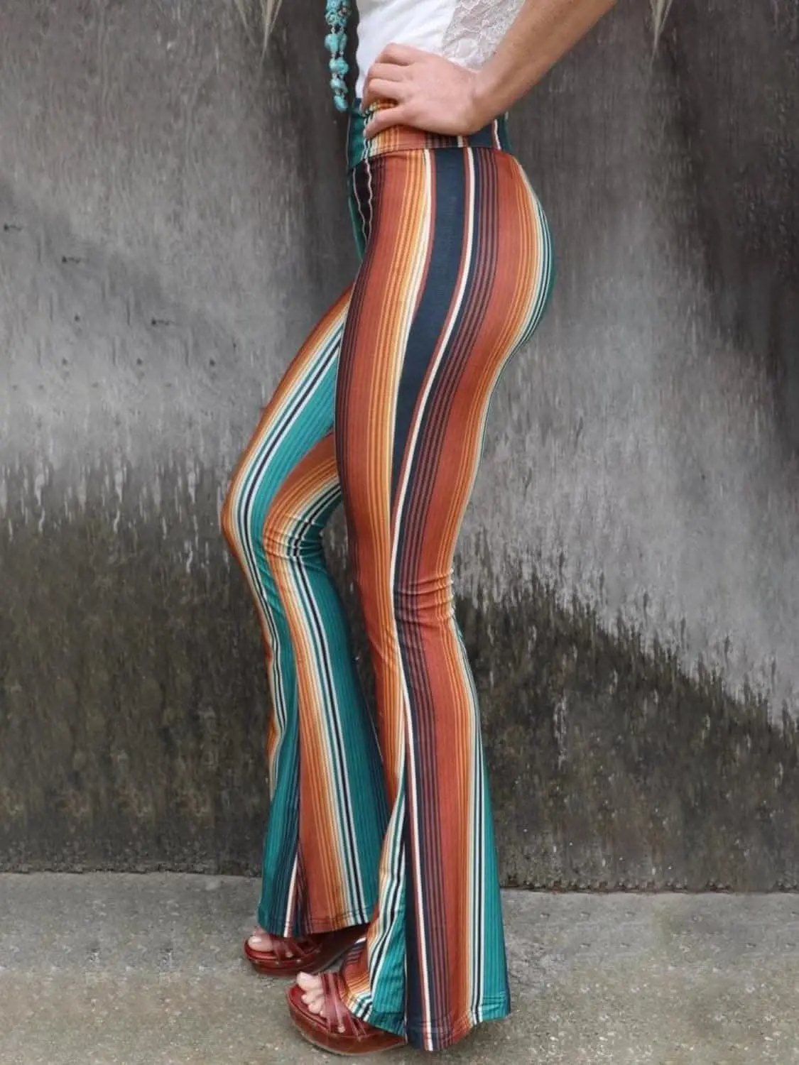 Chic striped bootcut trousers - Love Salve